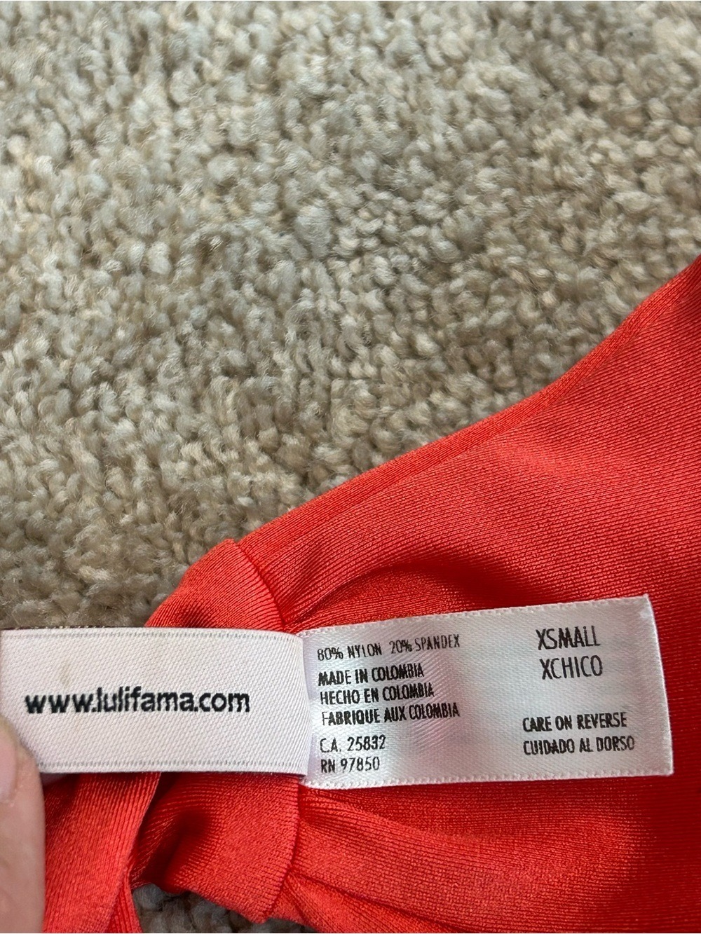 Luli Fama Coral Red Bandeau Bikini Gold Starfish 2-Piece Swimsuit XS NWOT - Picture 10 of 11